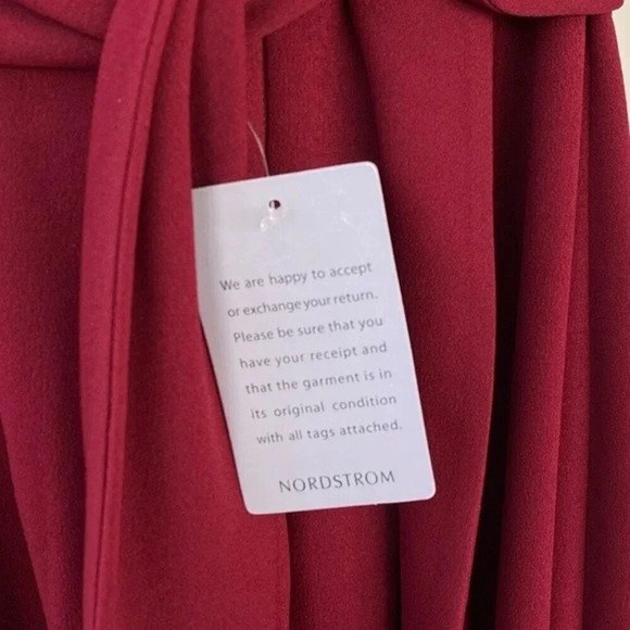 NWT, After Six, Wrap Crepe Column Dress, 3/4 length sleeves, Burgundy, 6814 - Picture 6 of 8